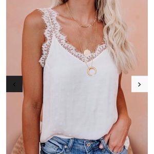 NWT Vici Keily Embossed Polka Dot Lace Cami Tank